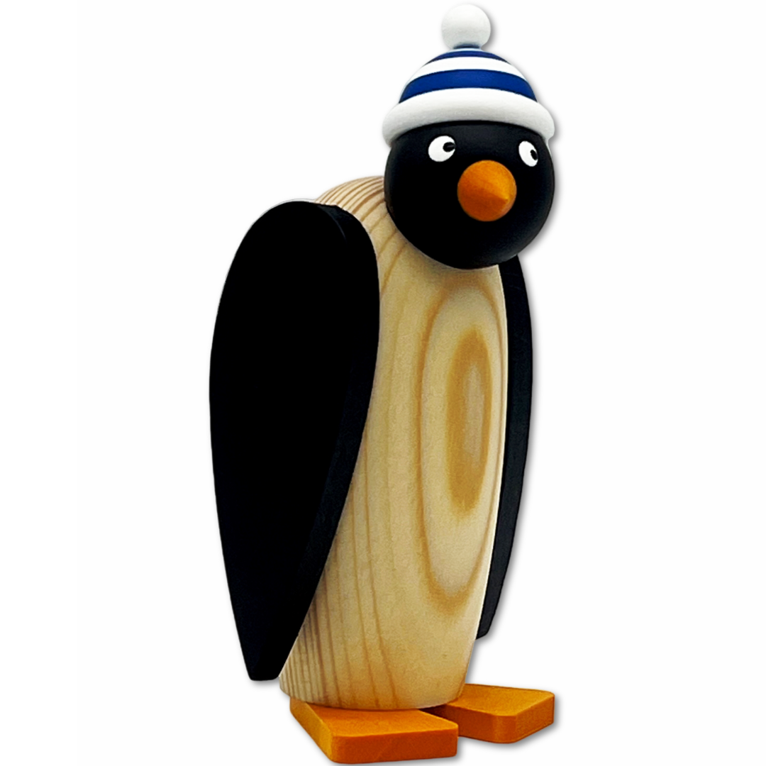 Pinguin mit blauer Ringelmütze